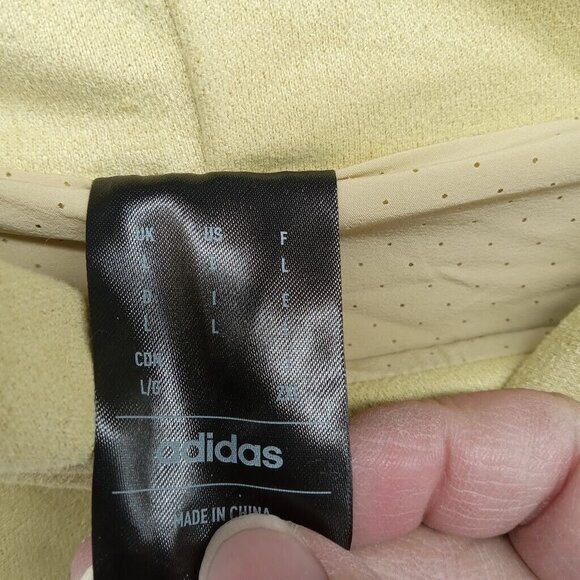 Adidas Sweatshirt Mens Large Yellow Halo Gold Sueded Hoodie Basketball Mesh Line - Picture 5 of 9